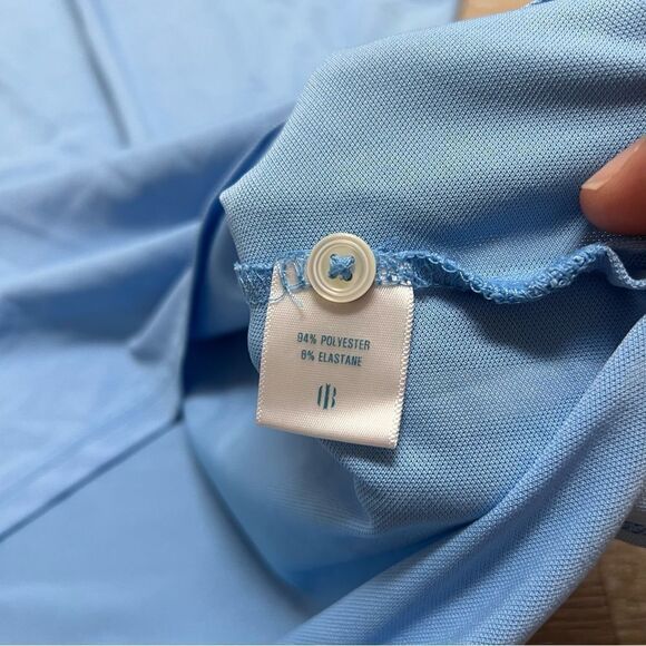 Holderness & Bourne Tailored Performance Polo Shirt medium Golfer Men Blue FLAW - Picture 9 of 10